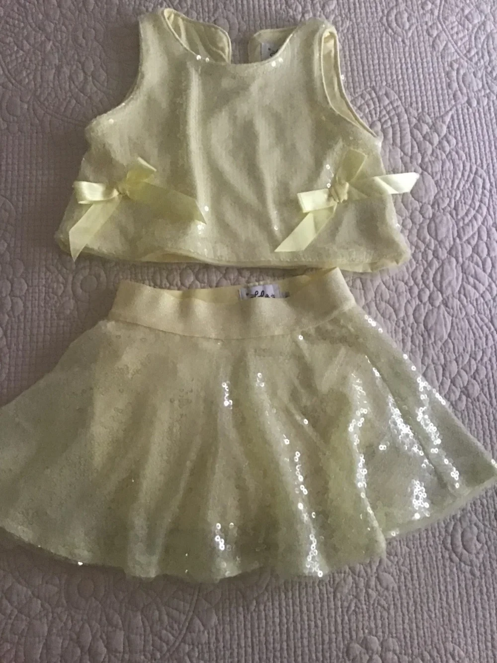 Lola+the Boys Toodler 2 Piece skirt set Size 2 , Pale Yellow
